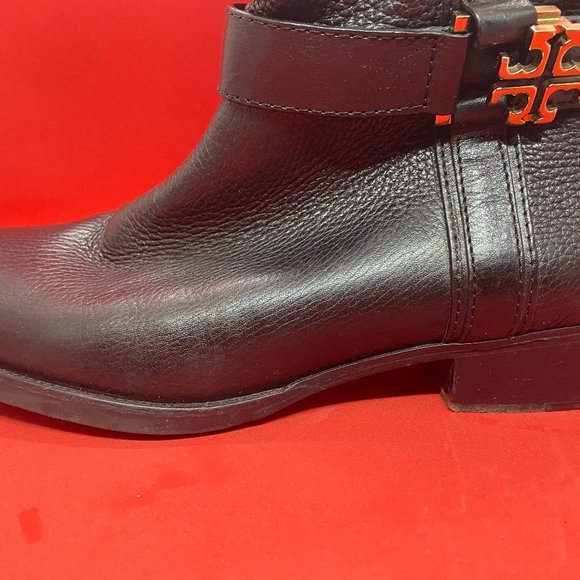 Tory Burch Black Leather Boots Size 10.5 M - Picture 4 of 5